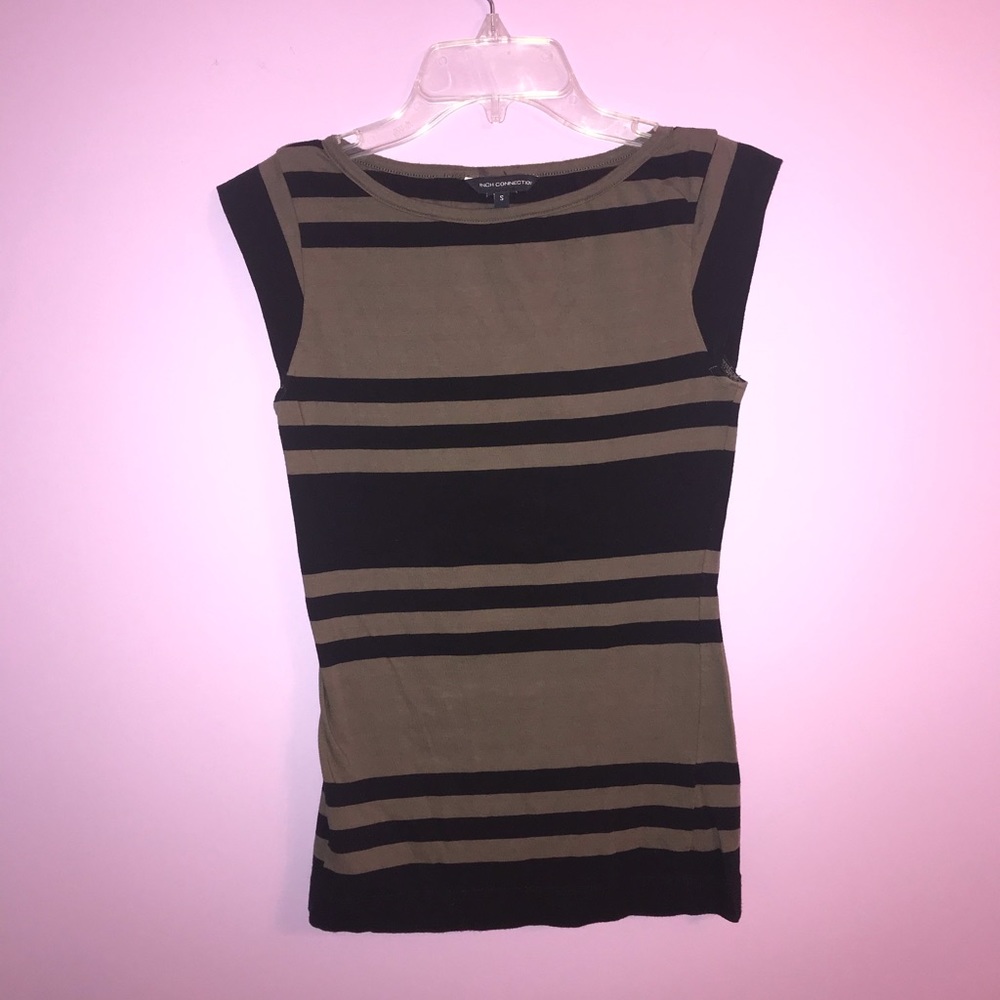 French connection high neck striped tee